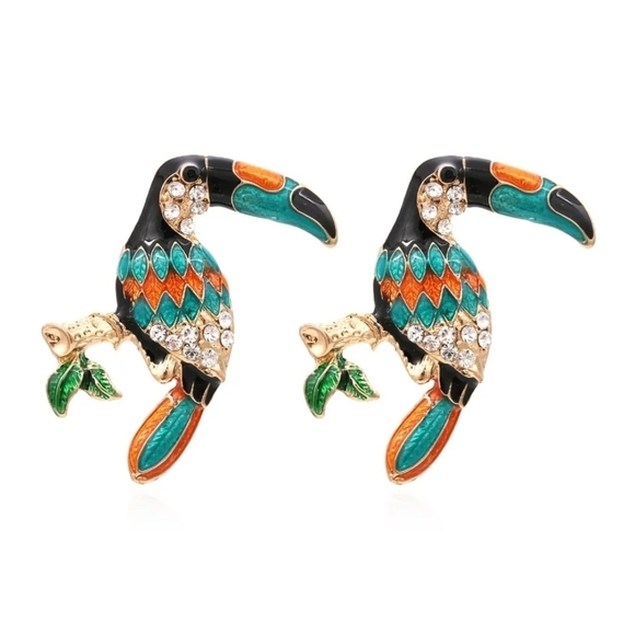Fashion Jewelry Jewelry - Toucan Bird Earrings Colorful Post Backings